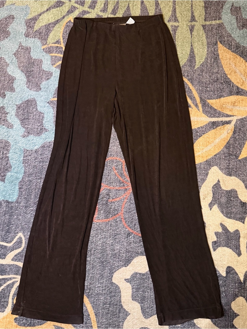 Black Ribbed Chicos Casual Pants Sz 1